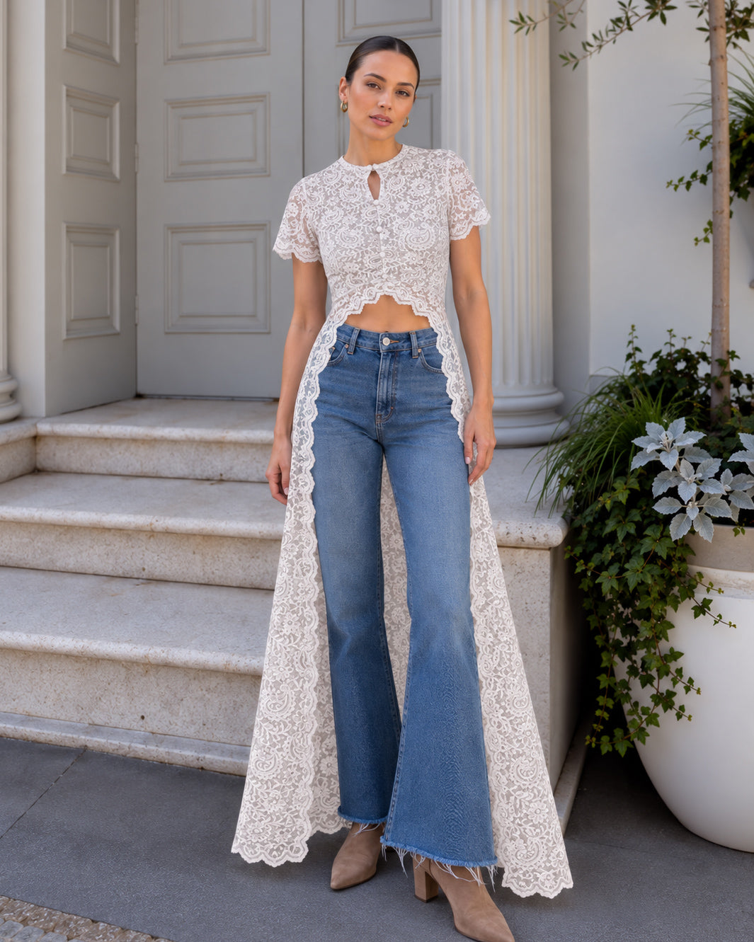 Maxi blusa Rihanna (Nuevo encaje) Preventa 24 de Setiembre