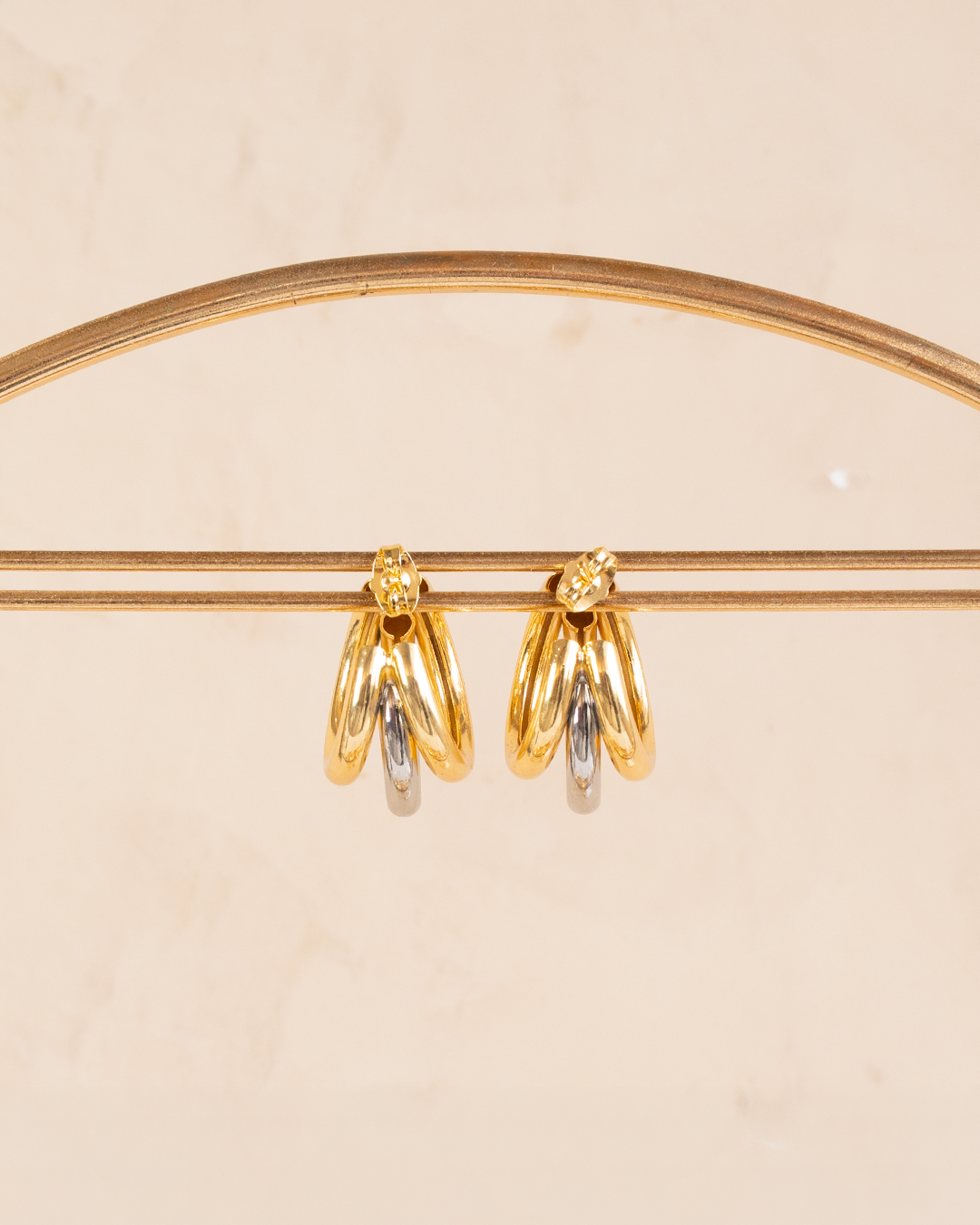 Aretes Argolla Bicolor