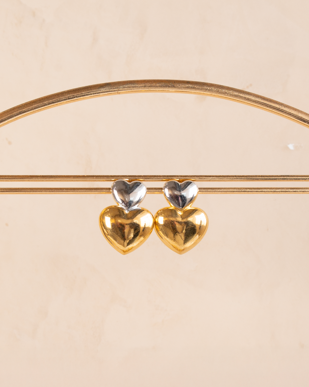 Aretes Doble Corazón