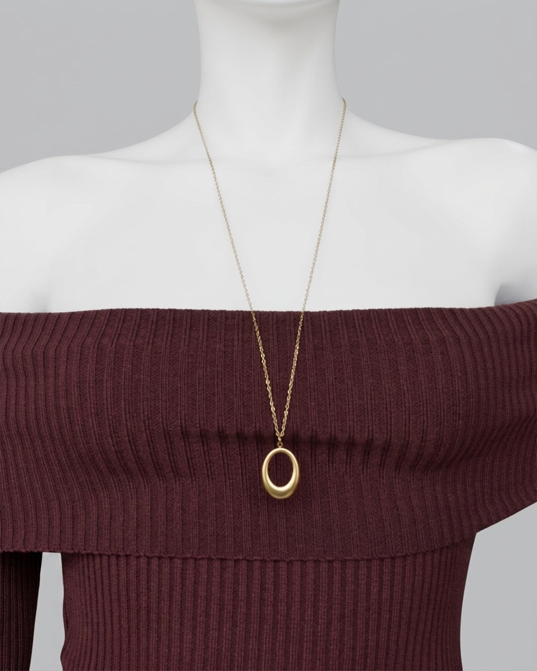 Maxicollar Ovalo Enchapado en Oro 18 k