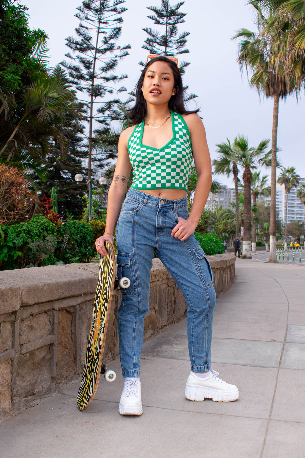 Pantalón jean Backmom Cargo