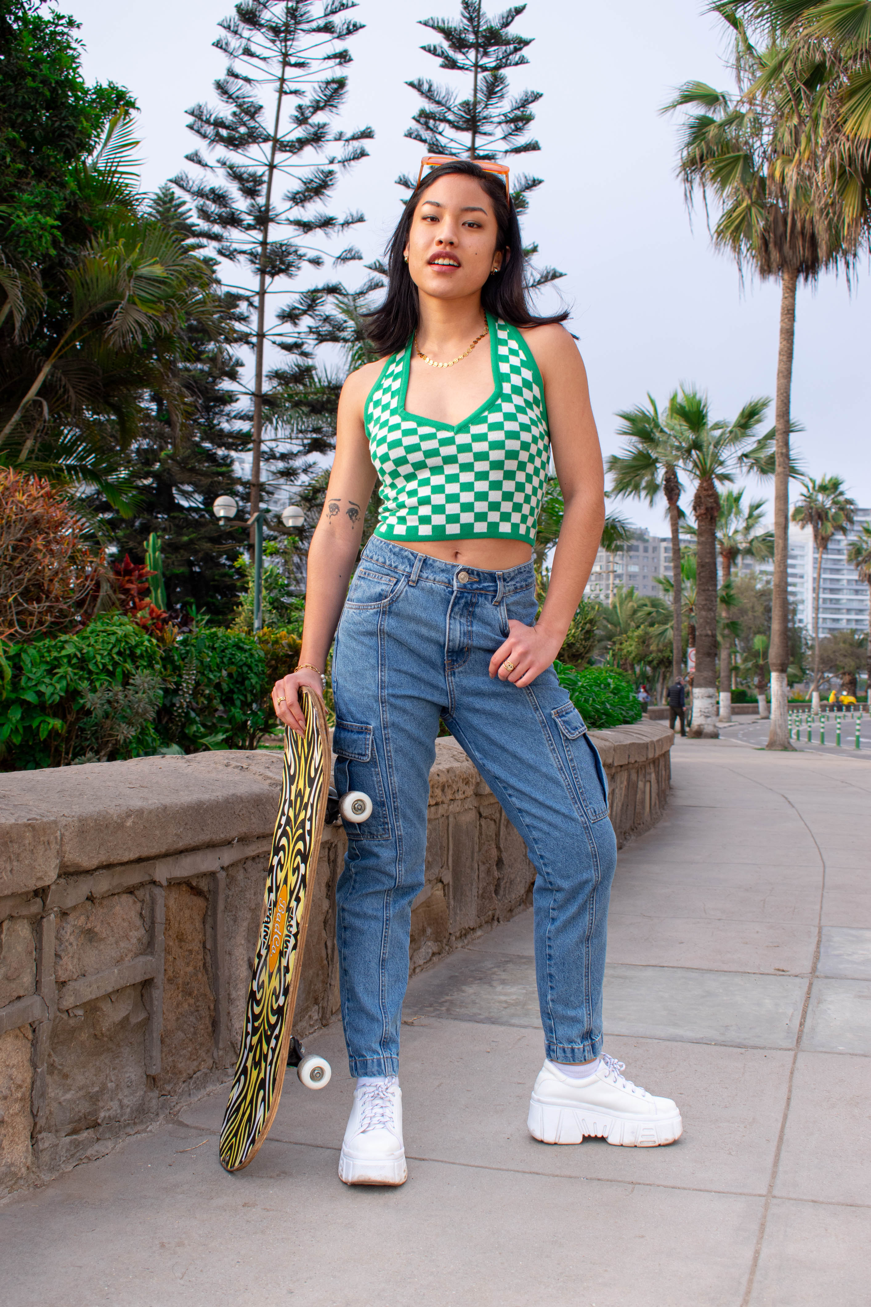 Pantalón jean Backmom Cargo