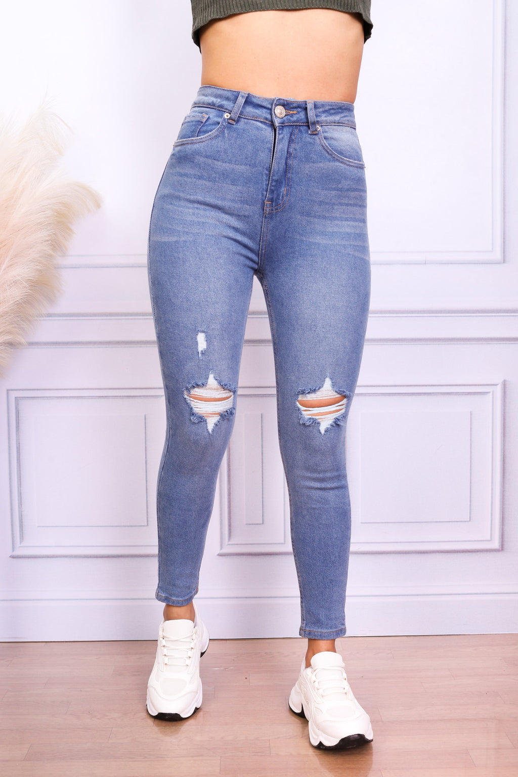Pantalón jean Eco Skinny Rasgado